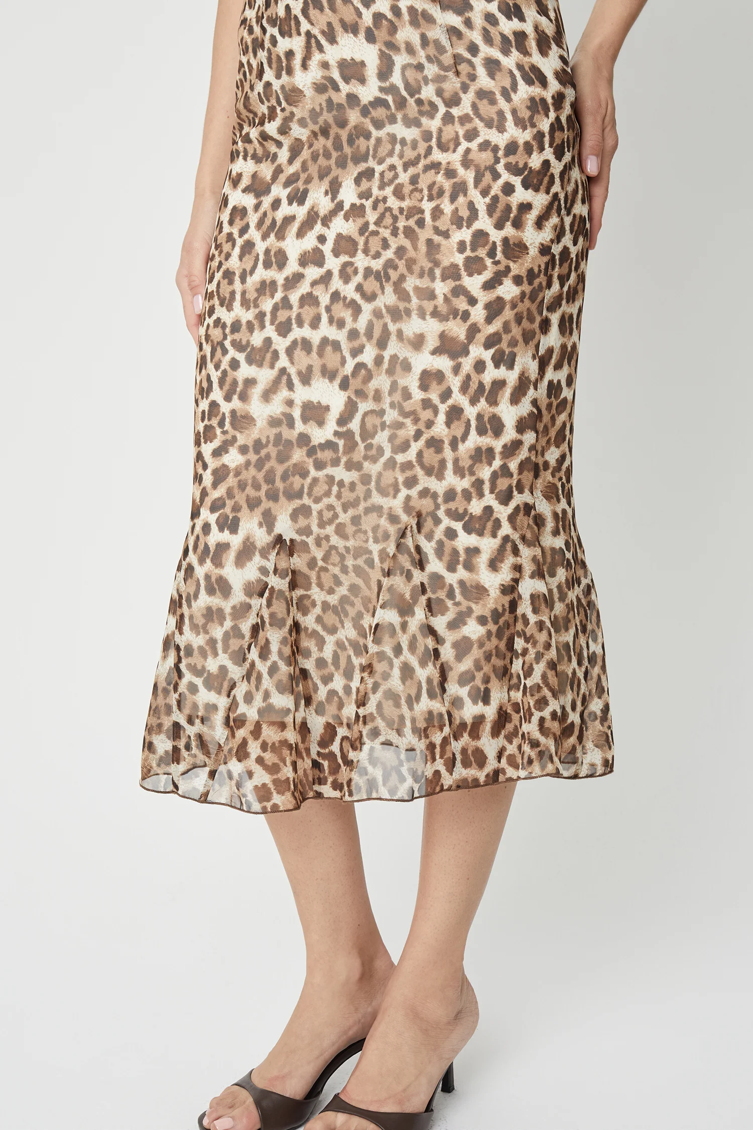 Mod Ref Wild at Heart Midi Skirt – Leopard Print Flare Midi Skirt