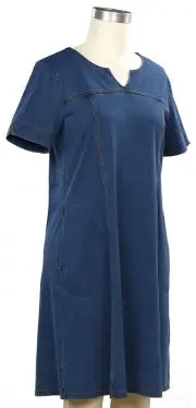 L. Hamrick Easygoing Denim Dress – Women’s Casual A-Line Dress L HAMRICK