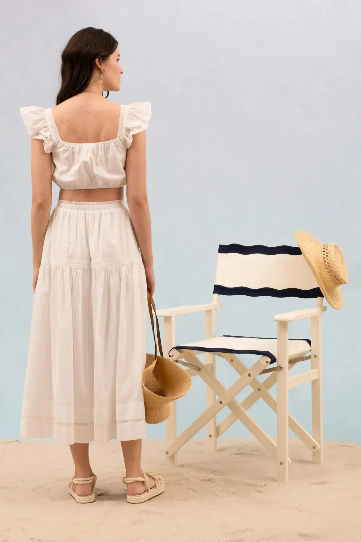 Pretty in Summer Crop Top BLU PEPPER