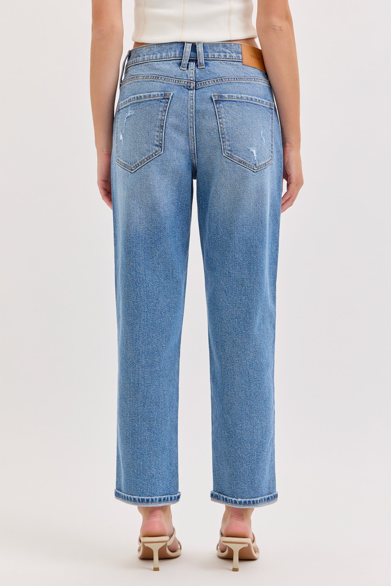 Cello Camila Boyfriend Crop Jeans – High Rise Medium Wash WAT? JEANS & CELLO JEANS