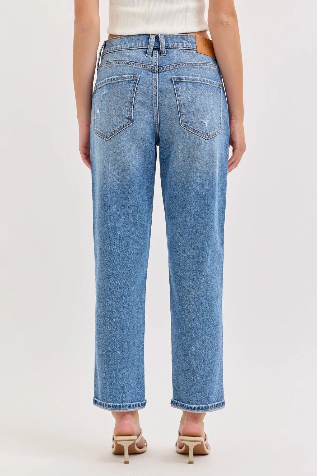 Cello Camila Boyfriend Crop Jeans – High Rise Medium Wash WAT? JEANS & CELLO JEANS