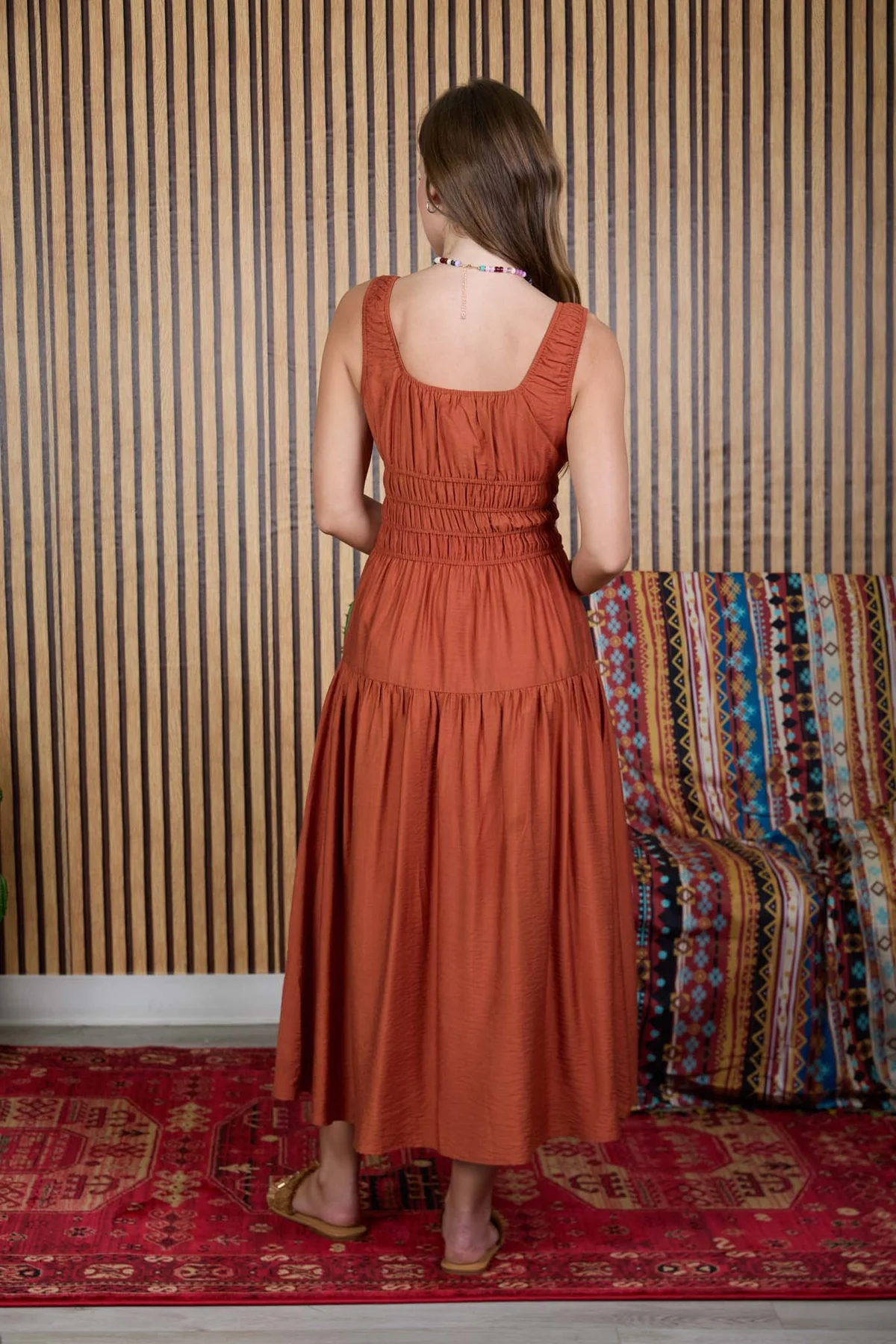 Blu Pepper Rustic Romance Dress – Satin A-Line Midi Dress BLU PEPPER