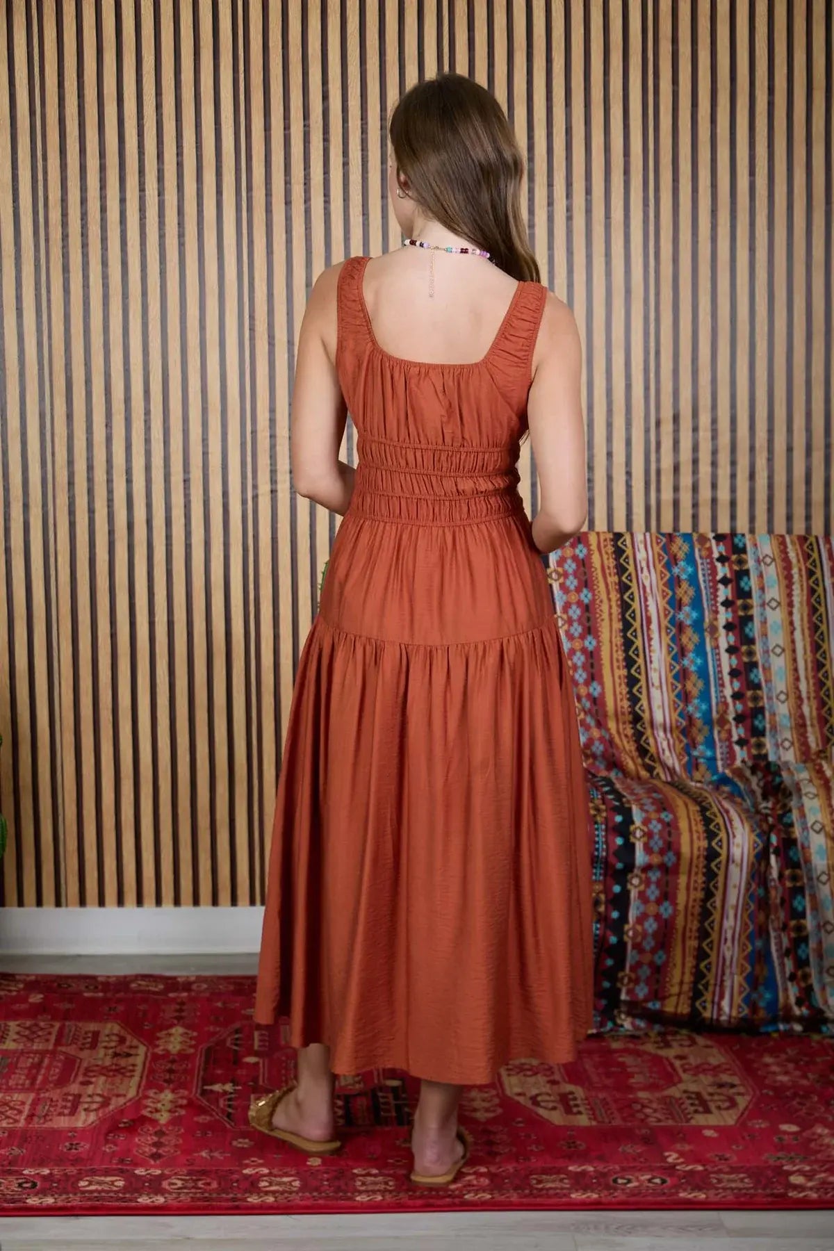 Blu Pepper Rustic Romance Dress – Satin A-Line Midi Dress BLU PEPPER