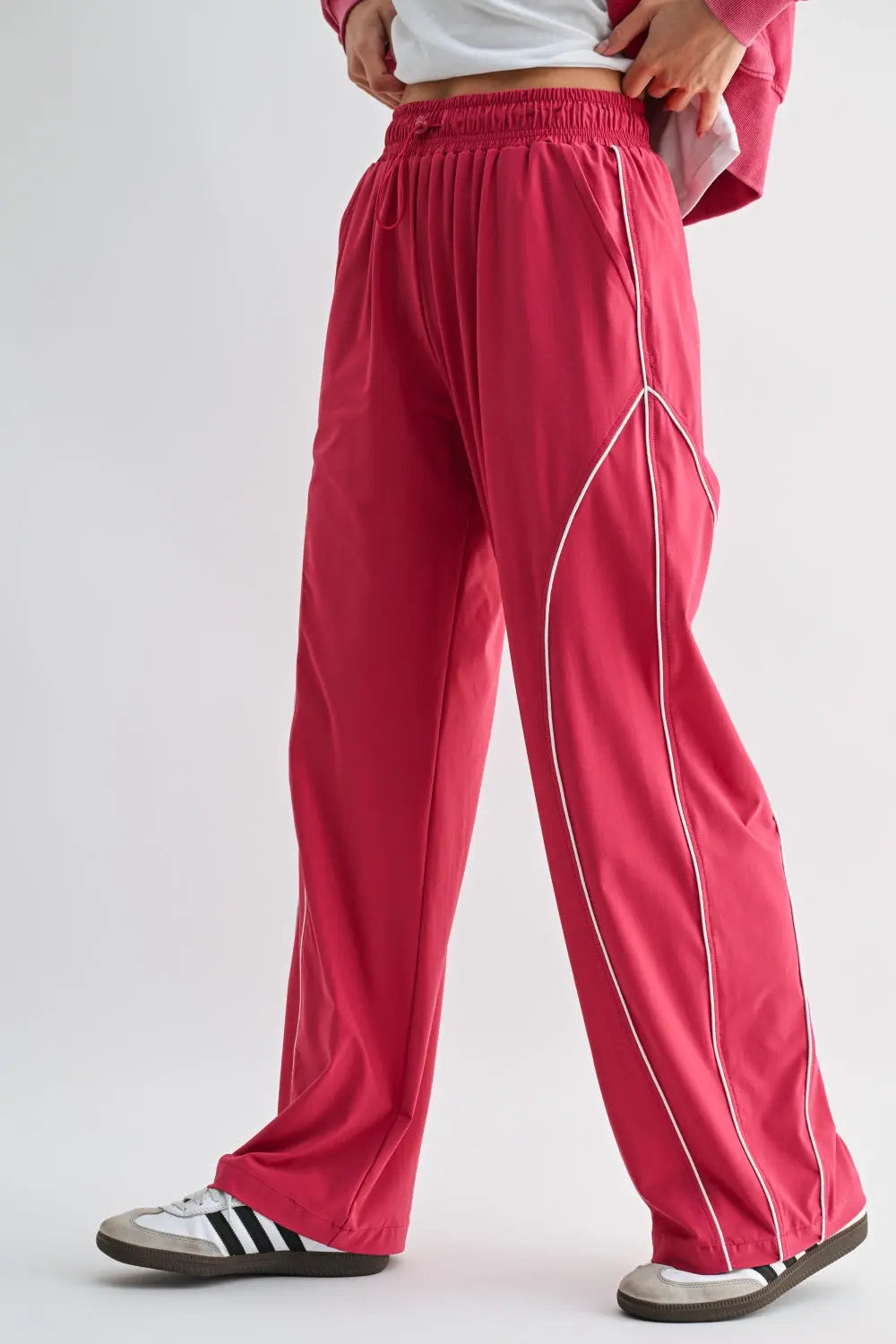 Mono B Curved Classic Track Pants – Wide Leg Athleisure