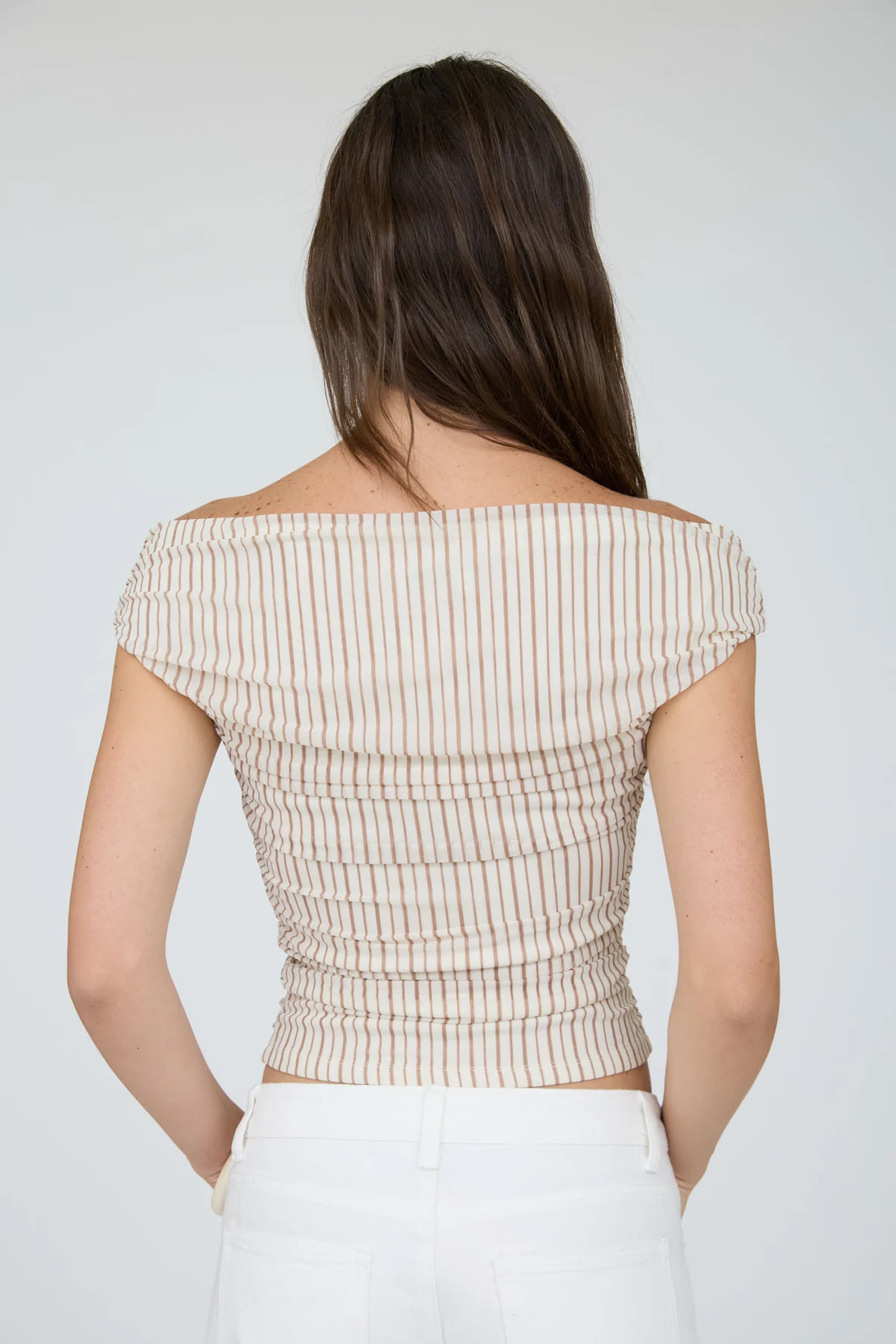 Blu Pepper Ocean Avenue Top – Off Shoulder Stripe Knit Top BLU PEPPER