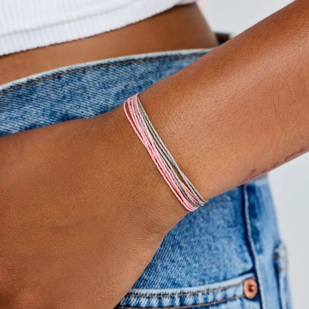 Pura Vida Sorority Original Bracelet – Gamma Phi Beta Pink & Grey Bracelet PURA VIDA BRACELETS