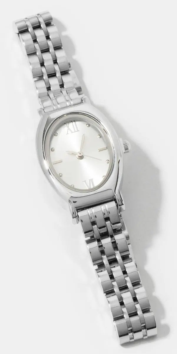Fame Vivienne Link Watch – Oval Roman Numeral Metal Watch FAME ACCESSORIES