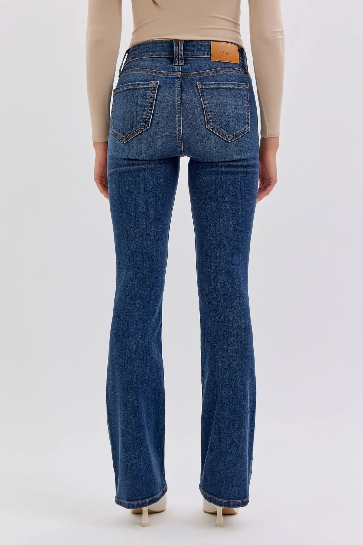 Cello Zoey Mid Rise Bootcut Jeans – Dark Stretch Denim WAT? JEANS & CELLO JEANS
