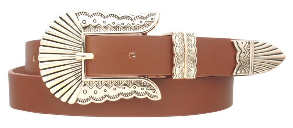 Joia Golden Prairie Belt – Western Engraved Statement Belt JOIA TRADING CO.