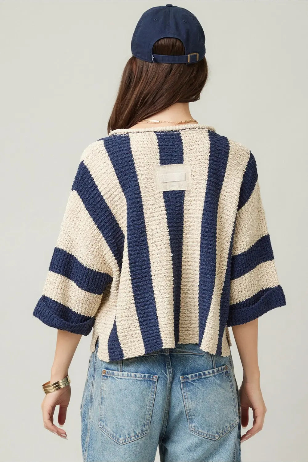 Illa Illa Sailing The Sunset Top – Cropped Striped Knit Sweater ILLA ILLA
