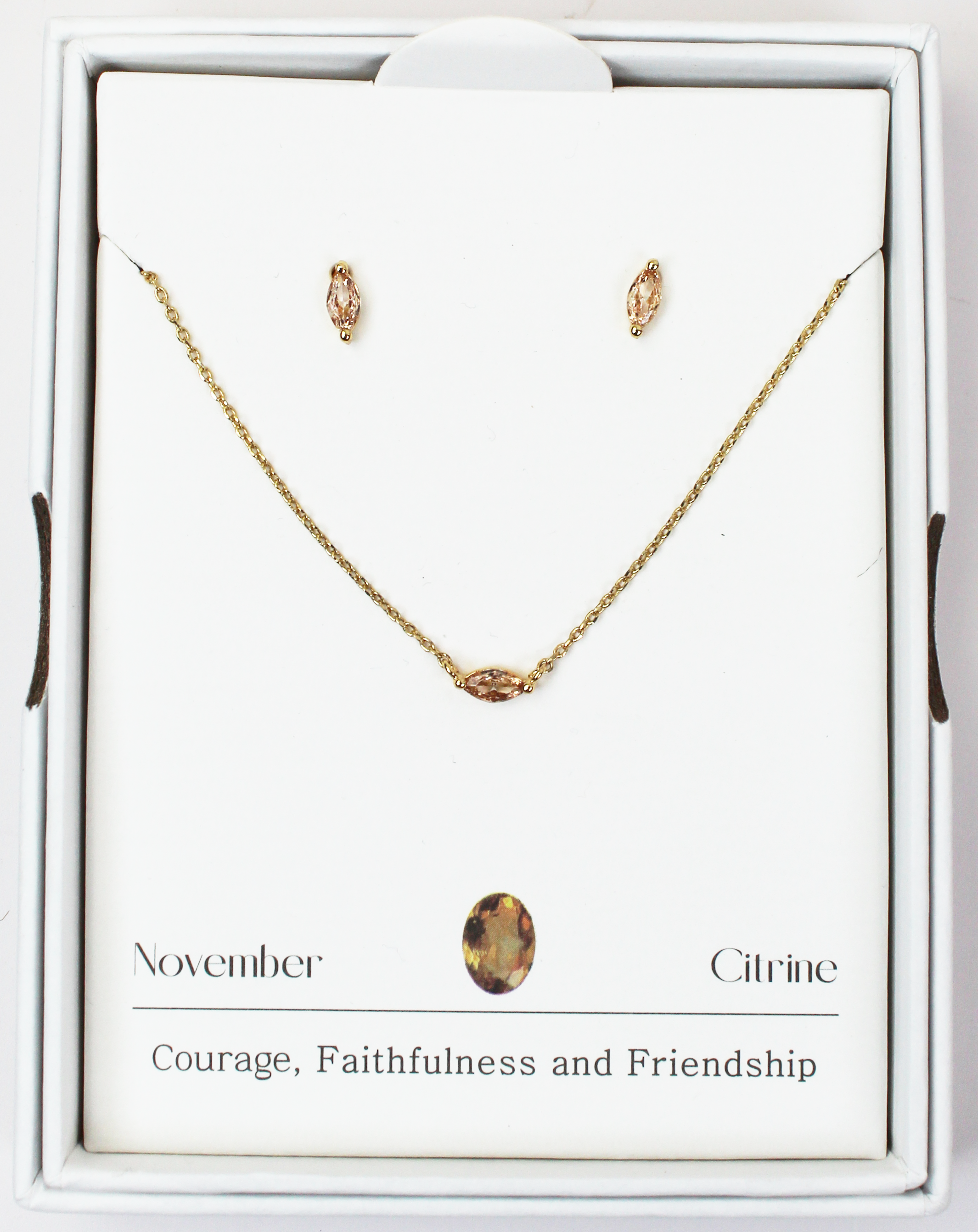 Joia Birthstone Oval Necklace w/Earrings – Elegant Jewelry Gift JOIA TRADING CO.