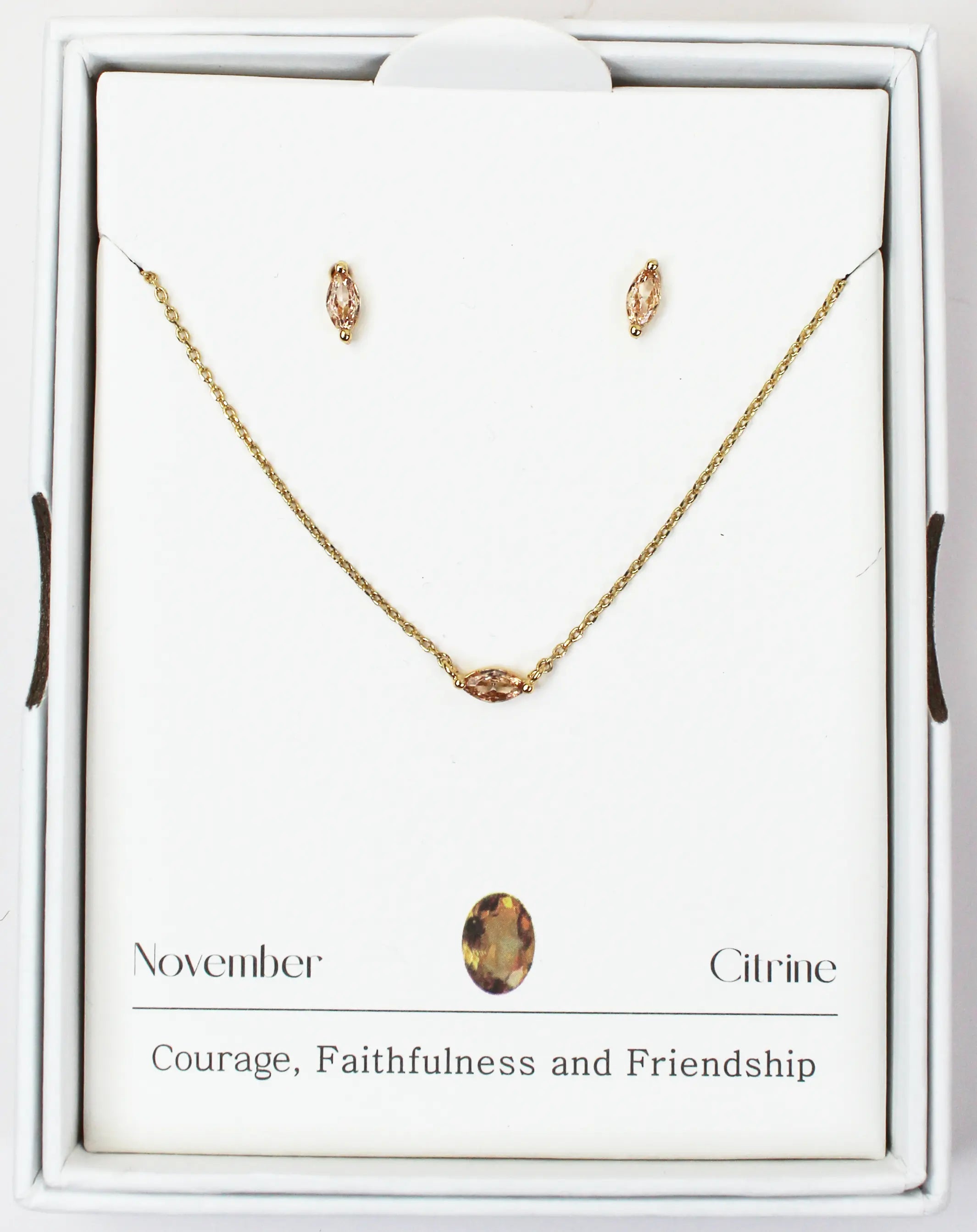 Joia Birthstone Oval Necklace w/Earrings – Elegant Jewelry Gift JOIA TRADING CO.