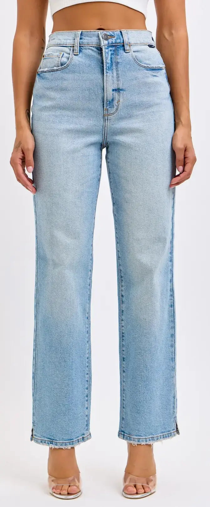 Cello Diana Super High Dad Jeans w/Mini Slit – Vintage & Chic Style WAT? JEANS & CELLO JEANS