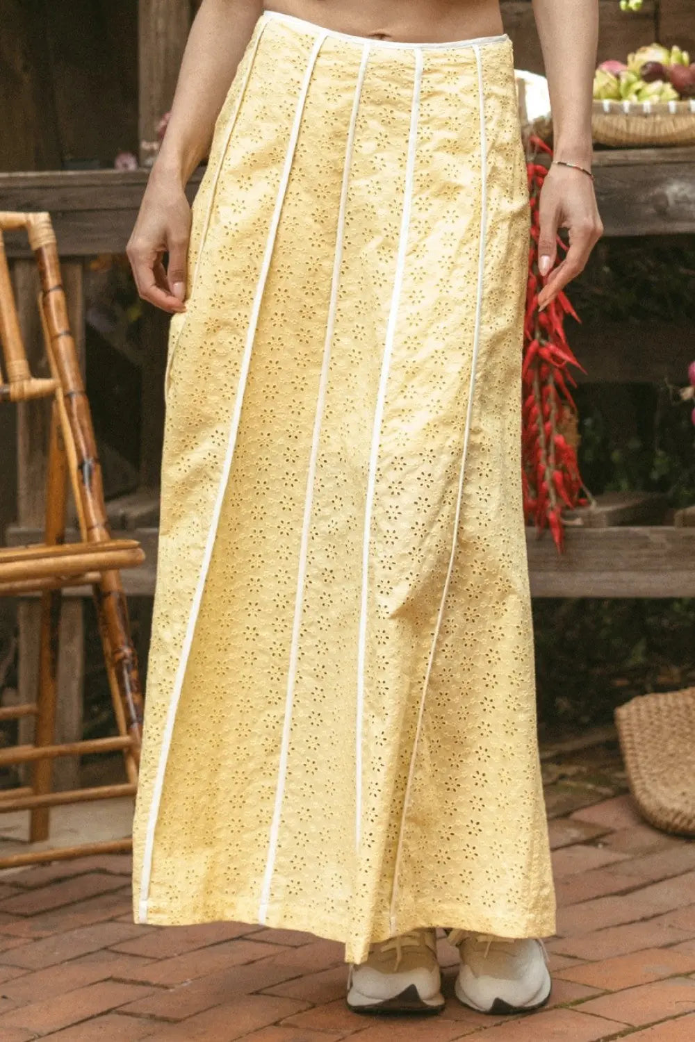 Gwen Eyelet Maxi Skirt LEMON-L ILLA ILLA