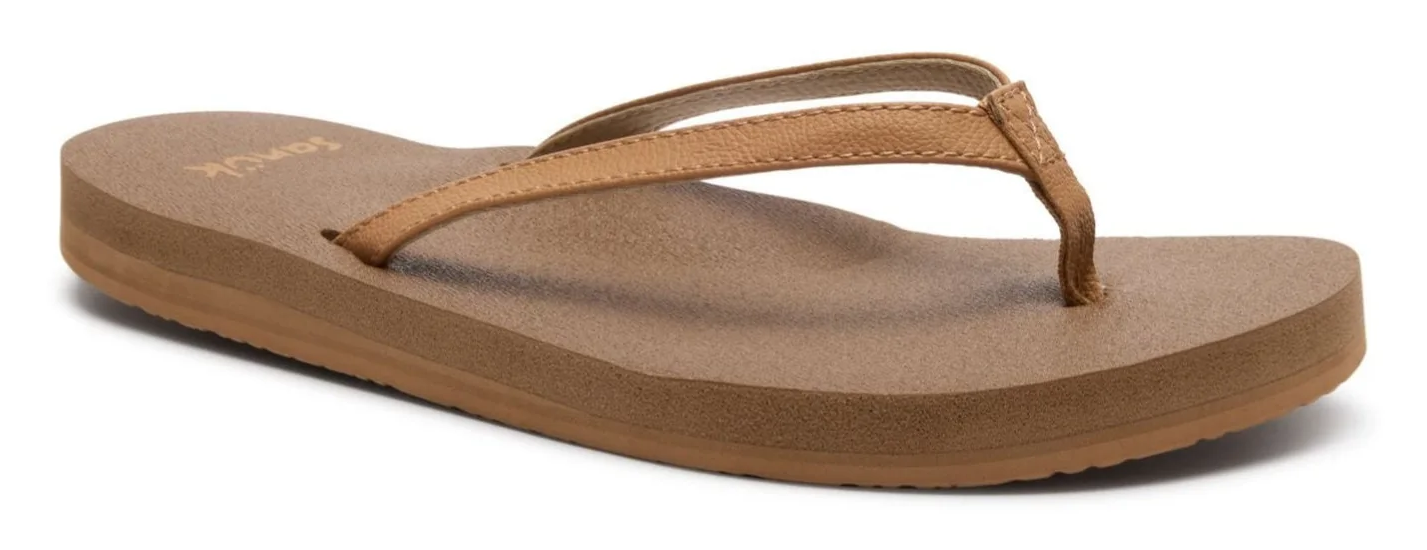 Women's Sanuk Yoga Joy II Sandals – Slim Strap Lightweight Flip Flops