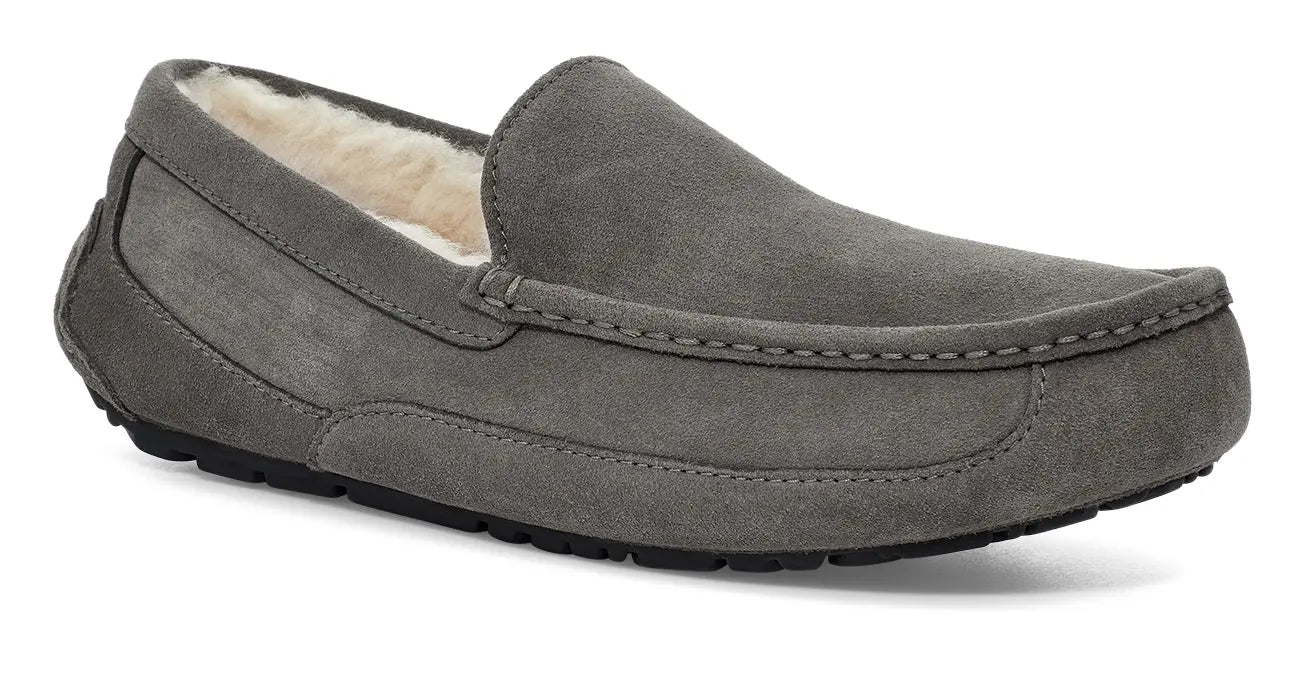 Men’s UGG Ascot (Suede) – Classic Moc-Toe Slipper with Indoor/Outdoor Comfort GREY-3E-15 UGG