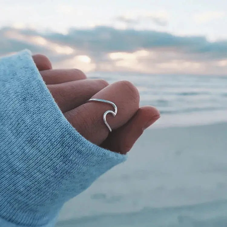 Wave Ring – A Dainty Ocean-Inspired Statement Piece PURA VIDA BRACELETS