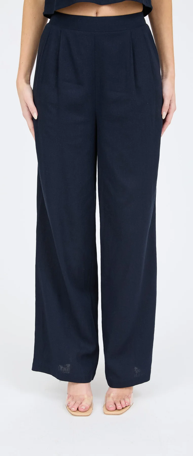 Blu Pepper Effortless Flow Pants – High Waist Linen Blend