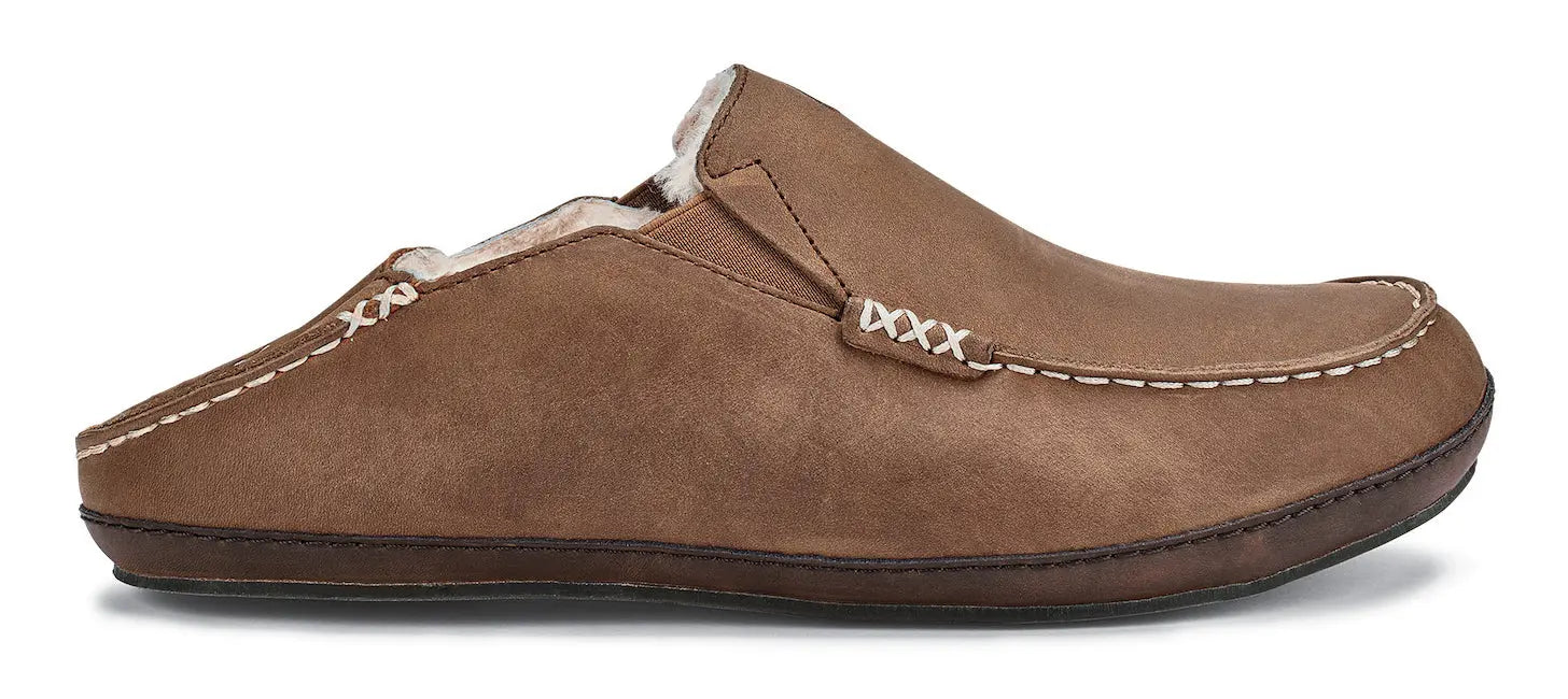 Men’s OluKai Moloā Slipper – Premium Leather Comfort & Island-Inspired Style OLUKAI