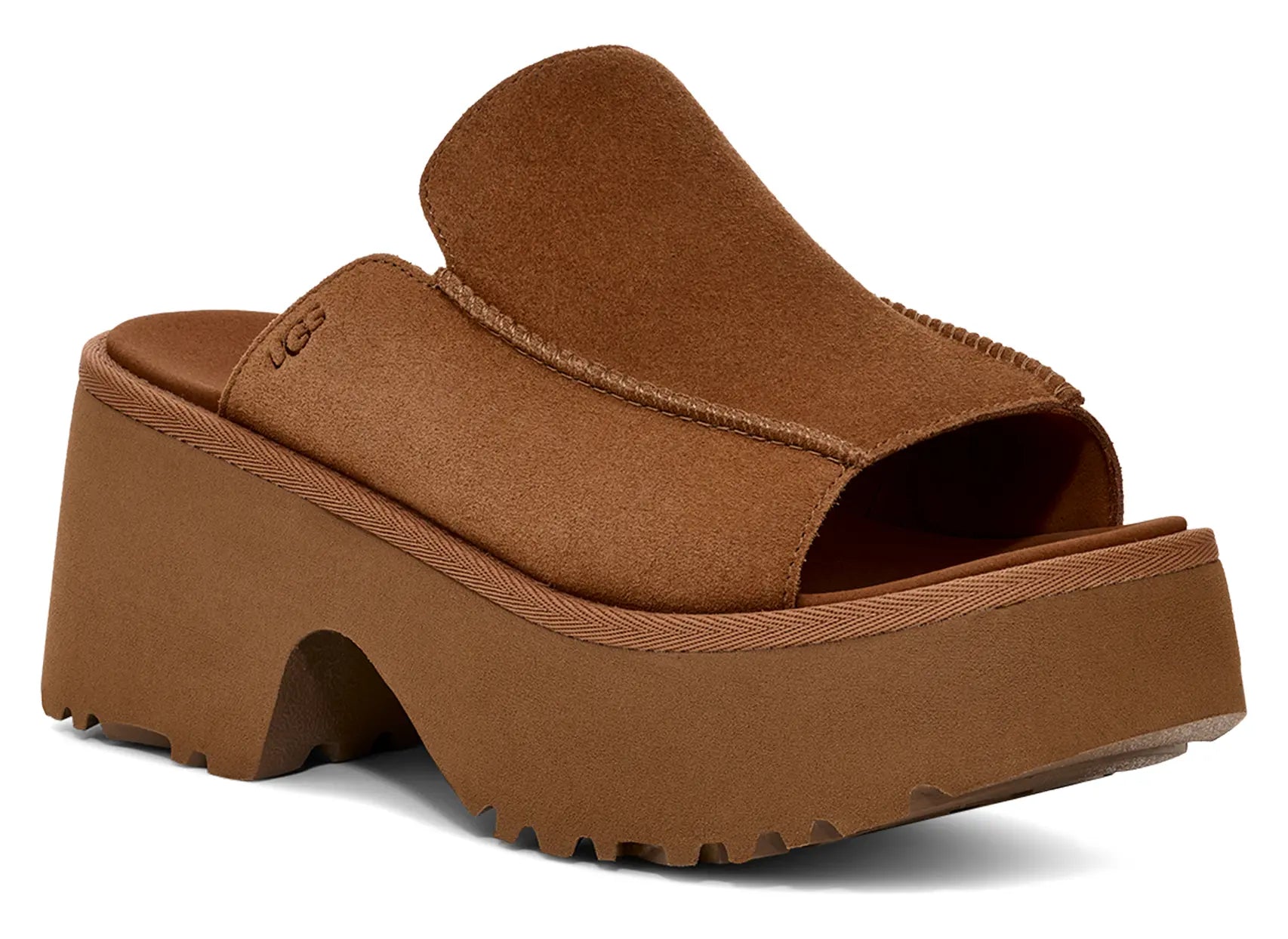 Women's UGG New Heights Slide – Chic & Comfortable Platform Sandals CHESTNUT-9 UGG