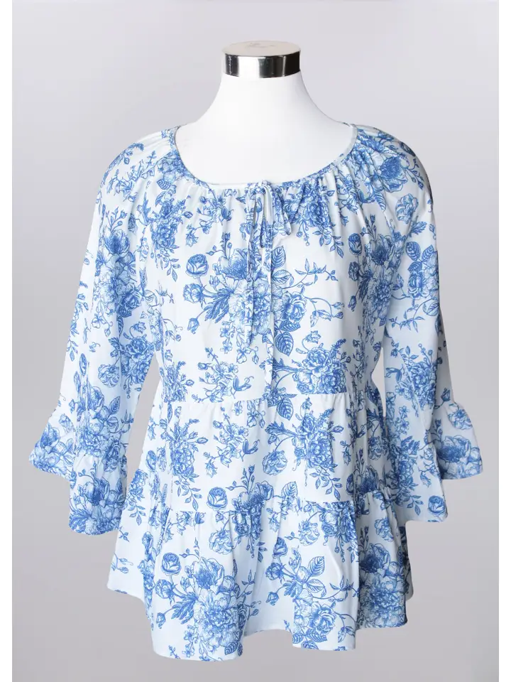 Keren Hart Whispering Flower Top – Floral Bell Sleeve Blouse KEREN HART