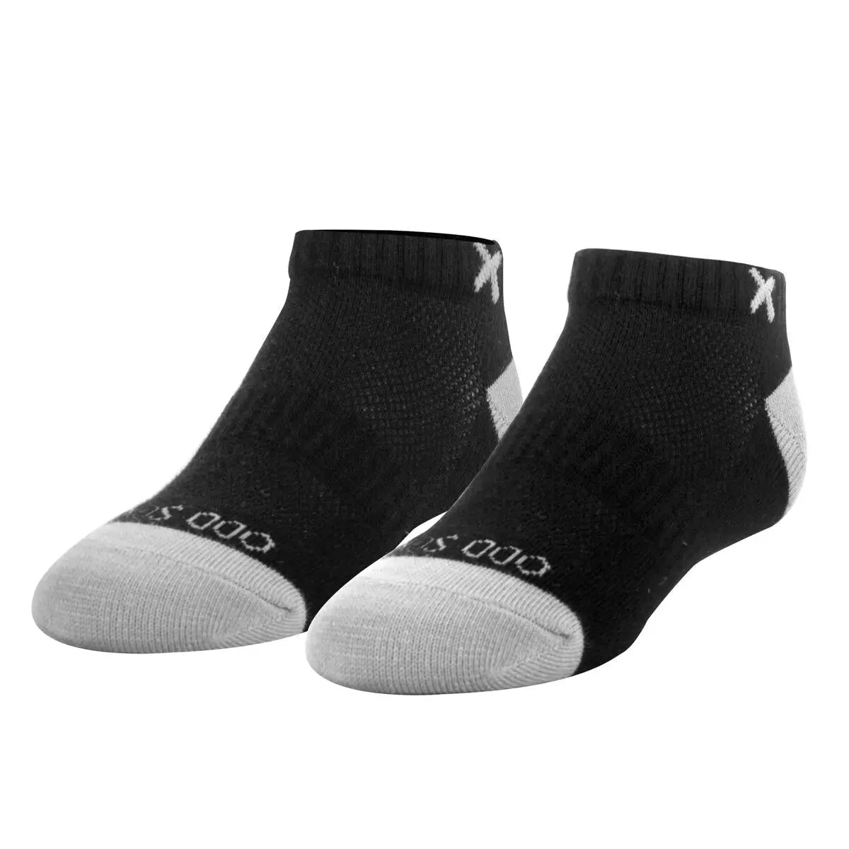 Kids’ Odd Sox Ankle Solid Core Socks (3 Pack) – Solid Black & Gray Everyday Basics ODD SOX