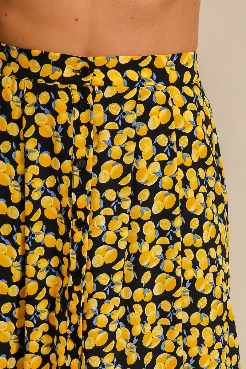 Timing Love of Lemons Skirt – High Wasted A-Line Style TIMING INC