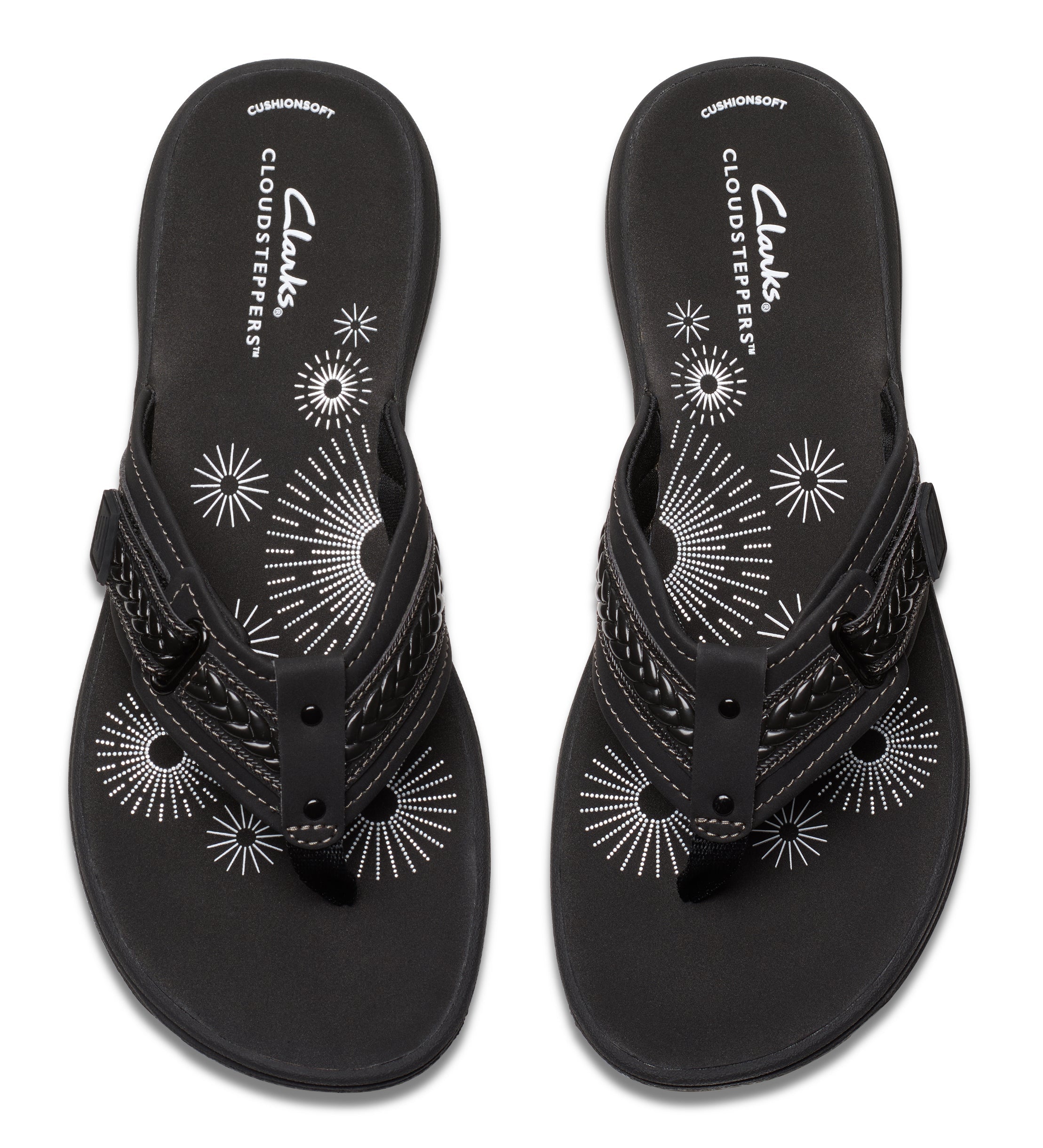 Women's Clarks Breezey Sun Sandals – Cloudsteppers Adjustable Flip Flops CLARKS