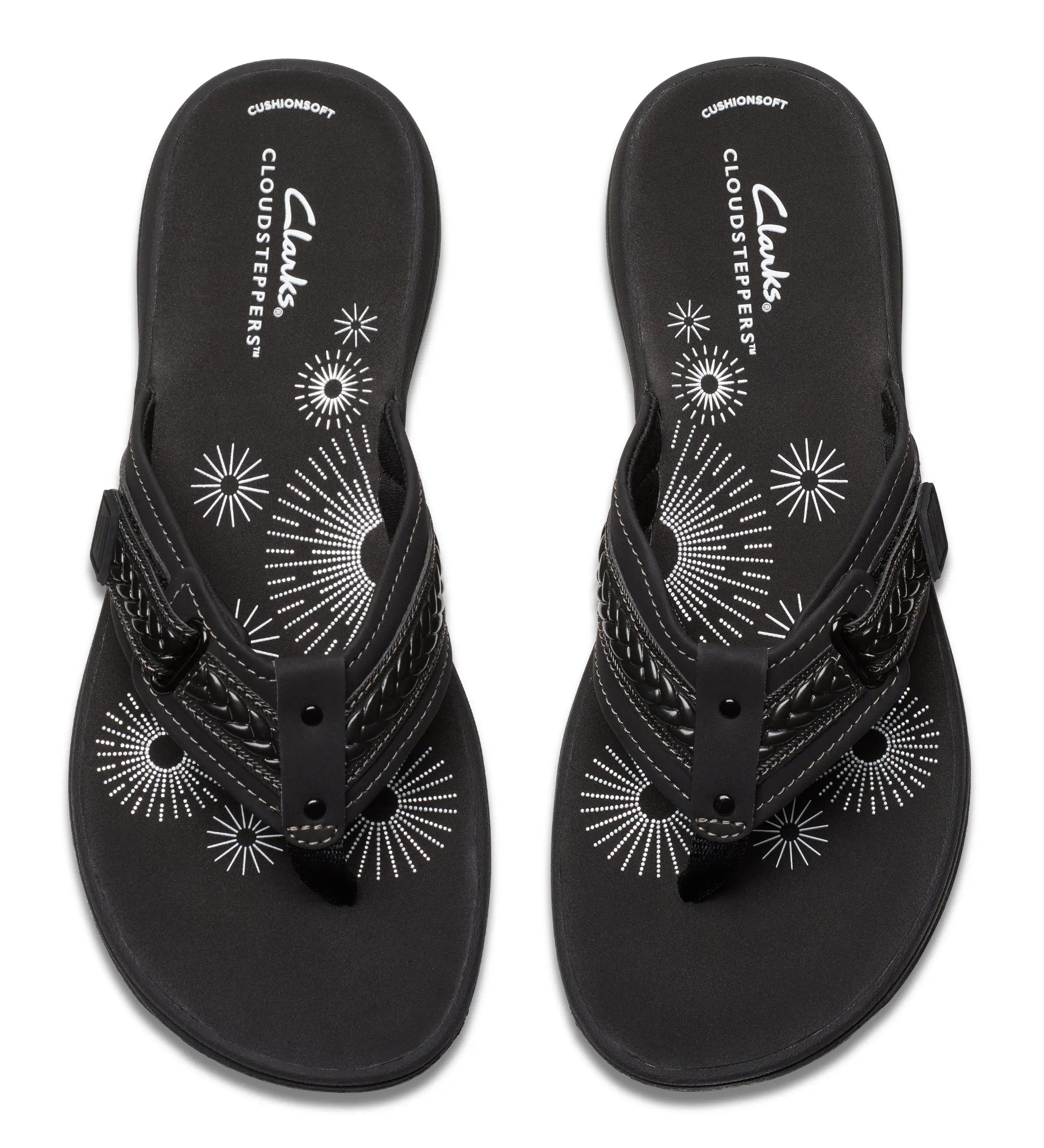 Women's Clarks Breezey Sun Sandals – Cloudsteppers Adjustable Flip Flops CLARKS