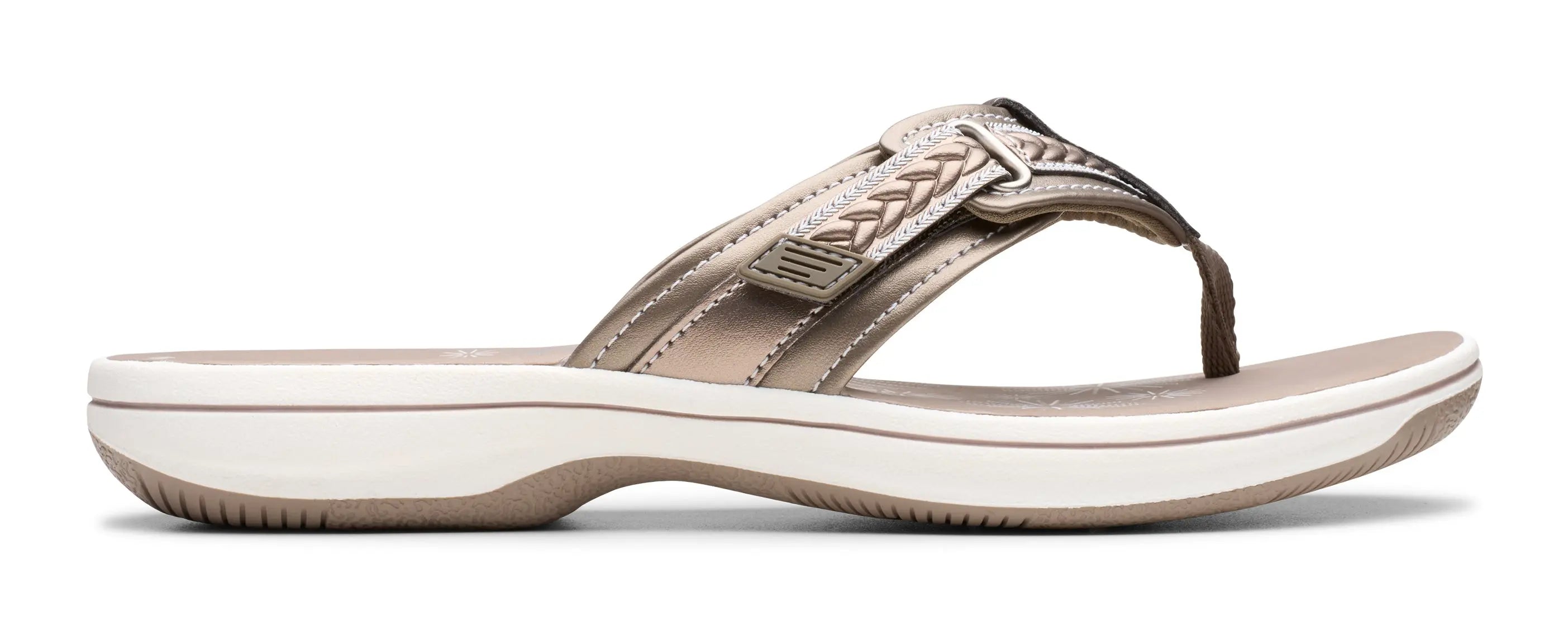 Women's Clarks Breezey Sun Sandals – Cloudsteppers Adjustable Flip Flops CLARKS