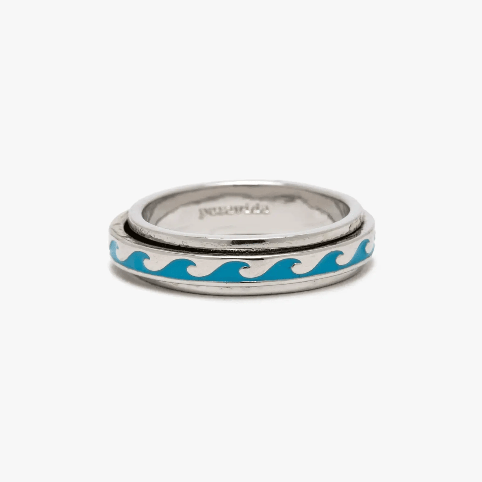 Pura Vida Enamel Wave Fidget Ring – Ocean-Inspired Style SILVER / 8 PURA VIDA BRACELETS