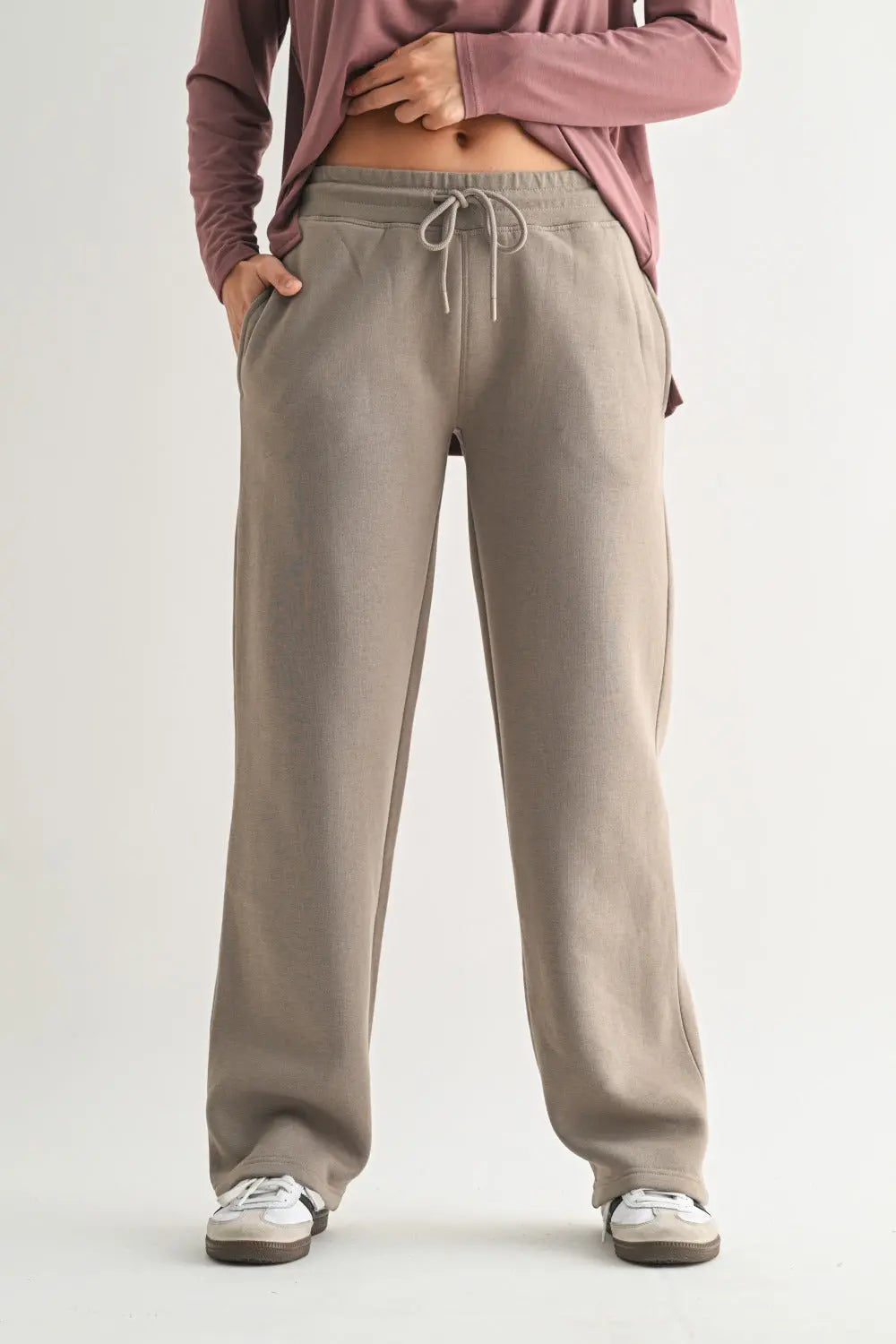 Mono B Cotton Blend Sweat Pants – Soft, Wide-Leg & Effortlessly Cozy WARM-GREY-L MONO B