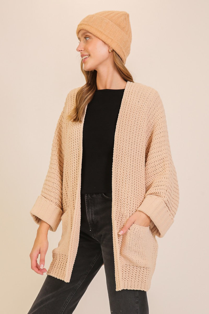 Timing Inc. Harper Haven Cardigan – Cozy Open-Front Knitwear NATURAL / L TIMING INC