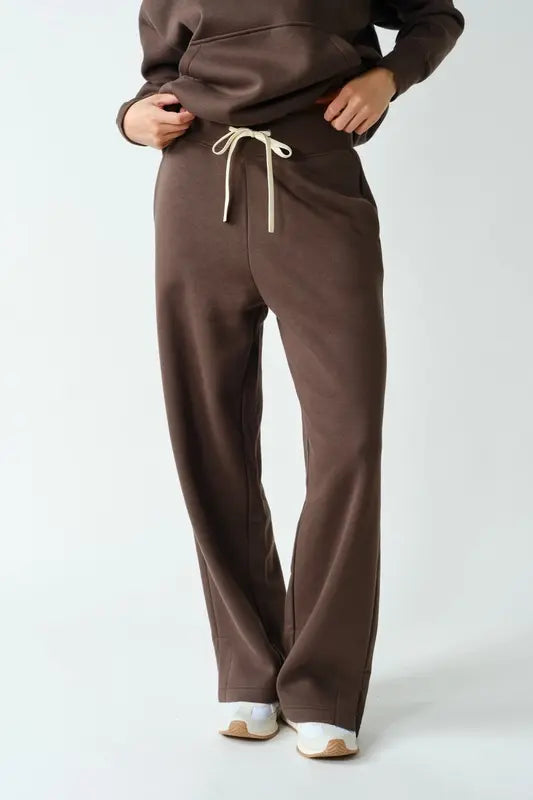 Mono B CloudWalk Wide Leg Fleece Pants – Relaxed Lounge Pants