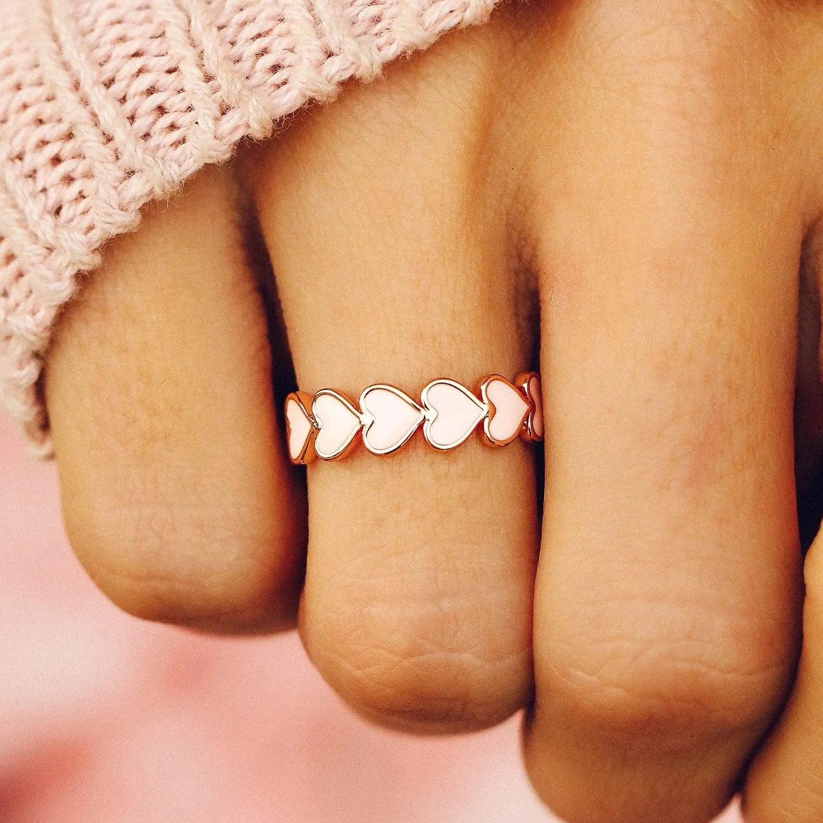 Pura Vida Love Enamel Heart Band Ring – Romantic & Stackable PURA VIDA BRACELETS
