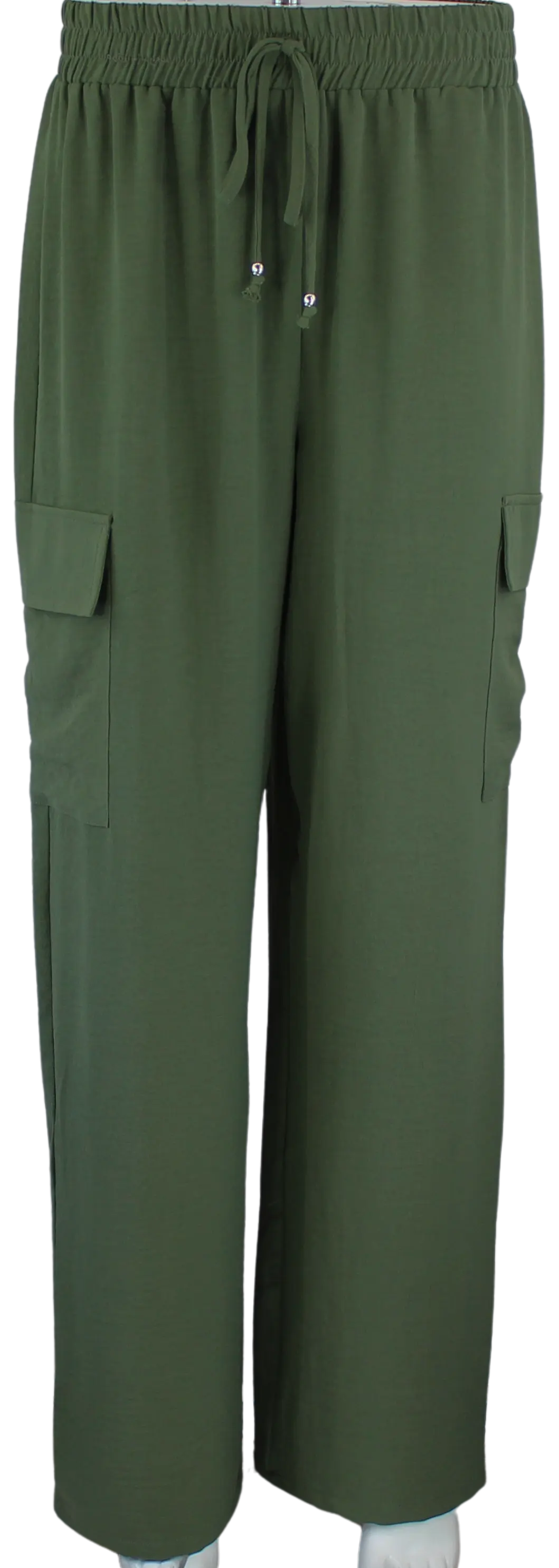 Keren Hart Carmen Loose Pants – Relaxed Fit Wide-Leg Trousers with Cargo Pockets CELERY-XL KEREN HART