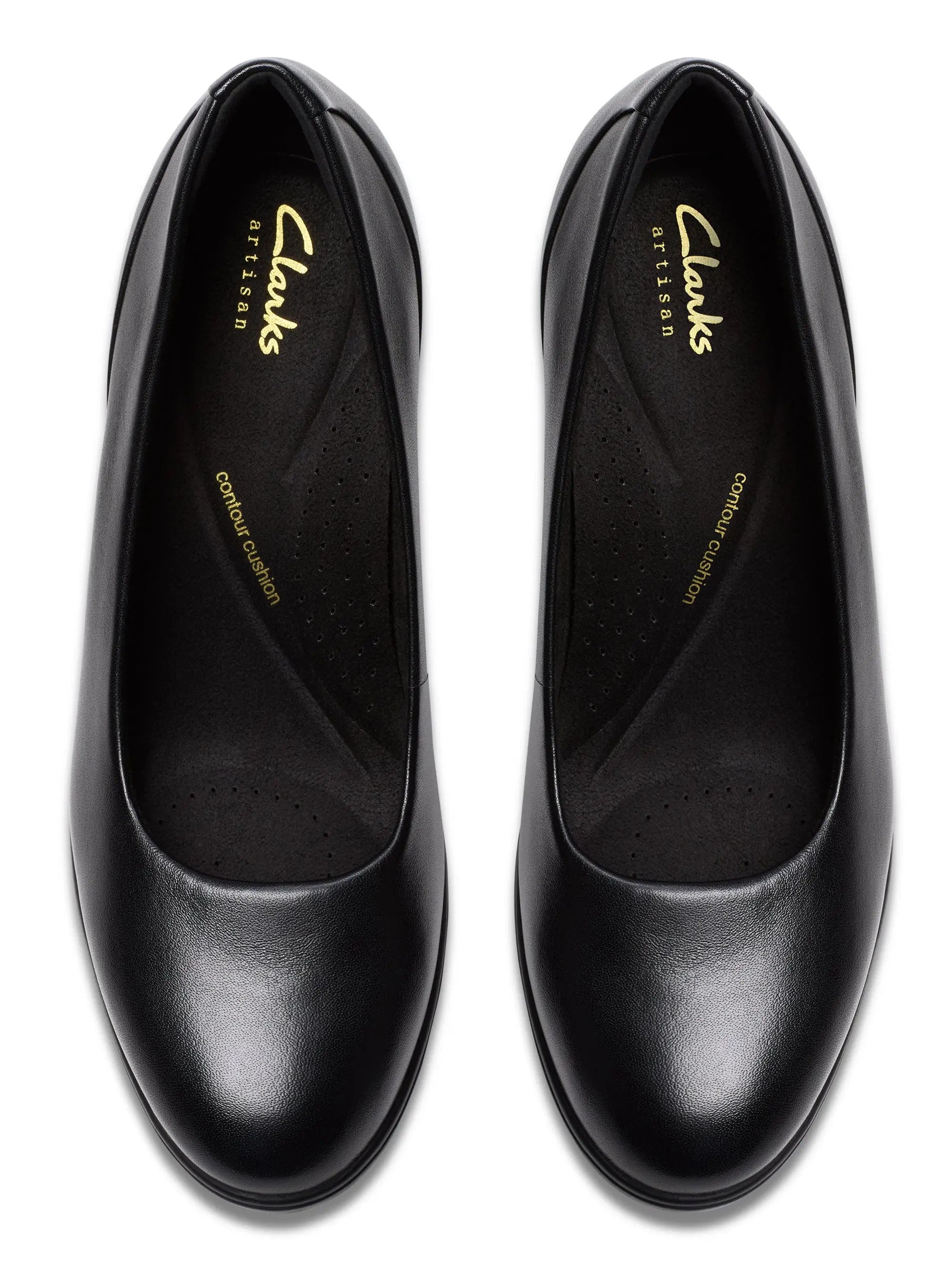 Women's Clarks Shaya Poppy – Leather Court Shoes with Elegant Mid Heel CLARKS