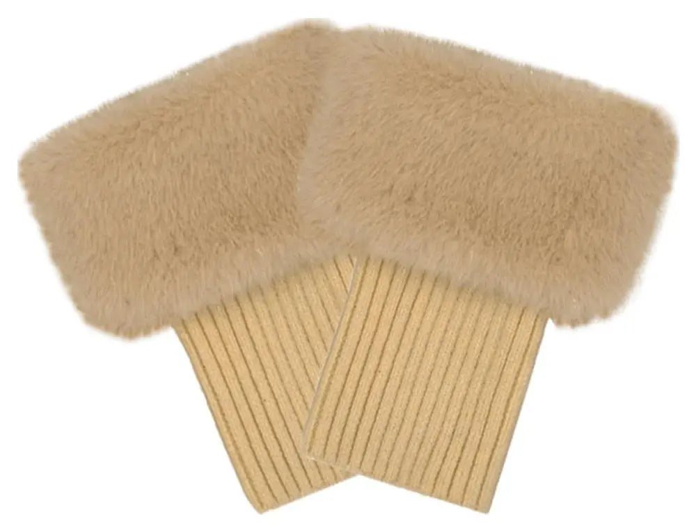 CC Metallic Short Fur Knit Boot Cuff – Cozy Winter Boot Accessory CHEVEUX CORP.