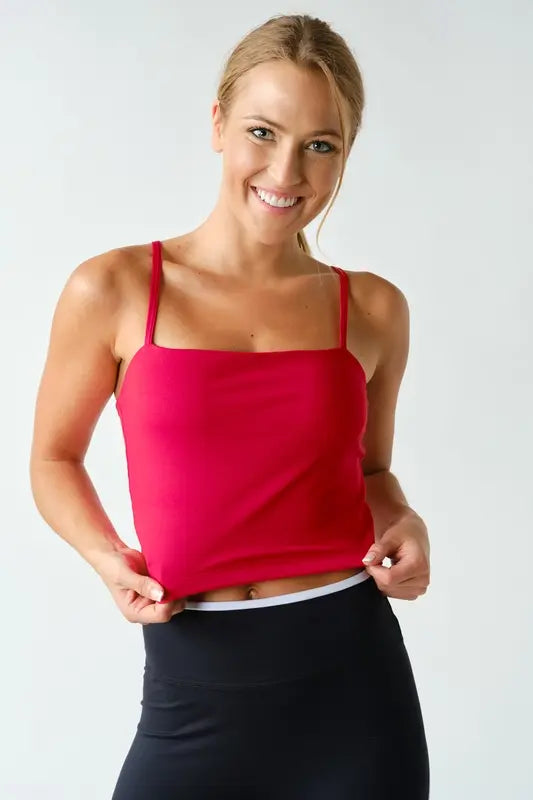 Mono B Venice Straight-Neck Cami Tank – Straight Neck Tank Top