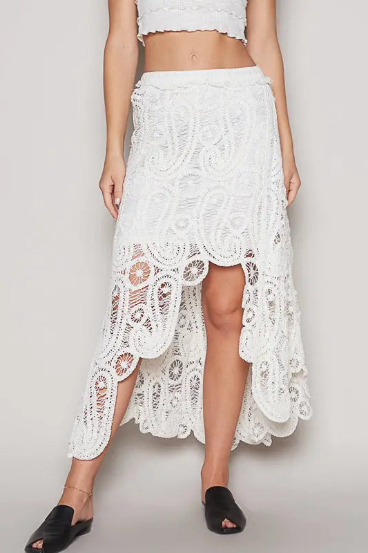 Dahlia Crochet Skirt OFF-WHITE-O-S POL CLOTHING, INC