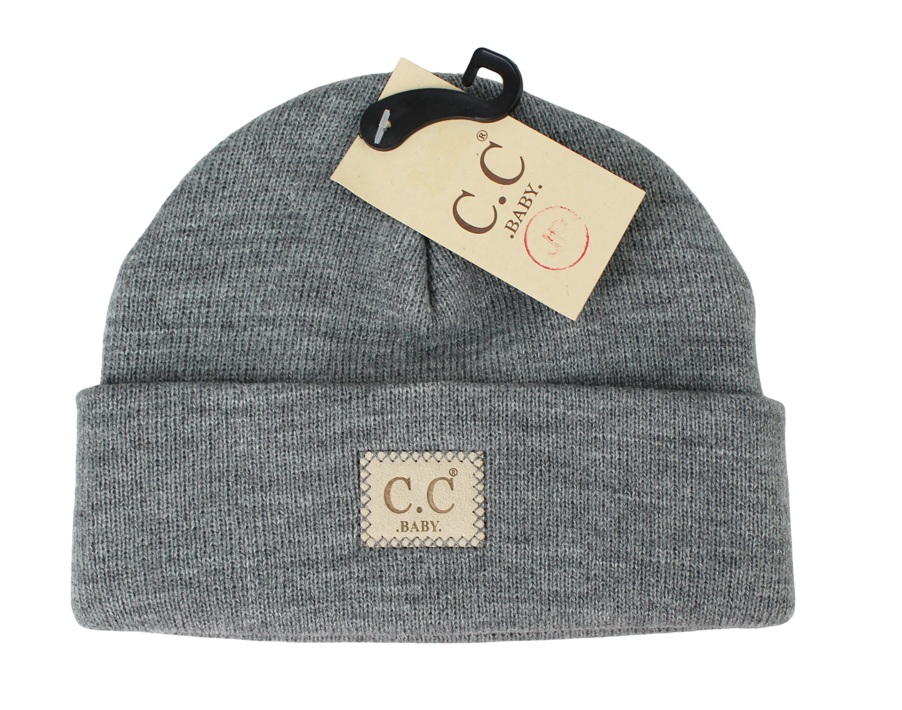 Baby Classic Oversized Logo CC Beanie – Cozy & Stylish for Your Little One  EA / LT GREY  CHEVEUX CORP.