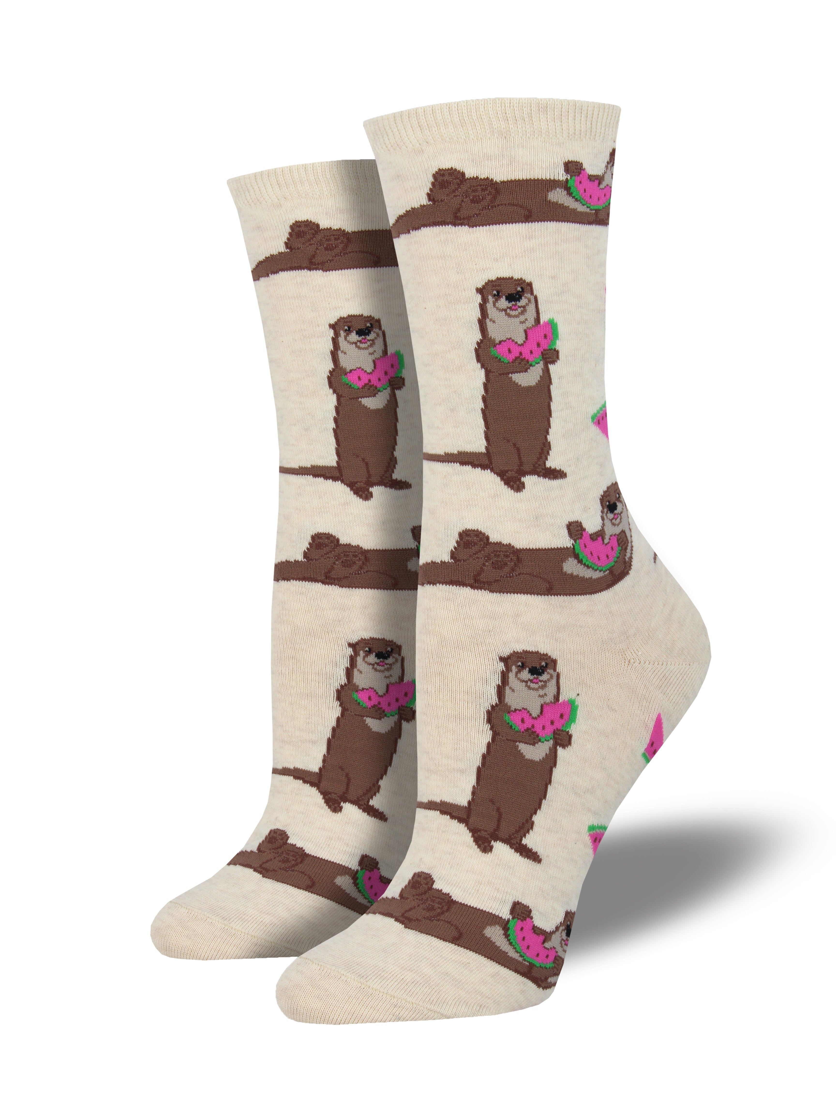Women's SockSmith Ottermelon Socks – Playful Otter & Watermelon Design SOCK SMITH