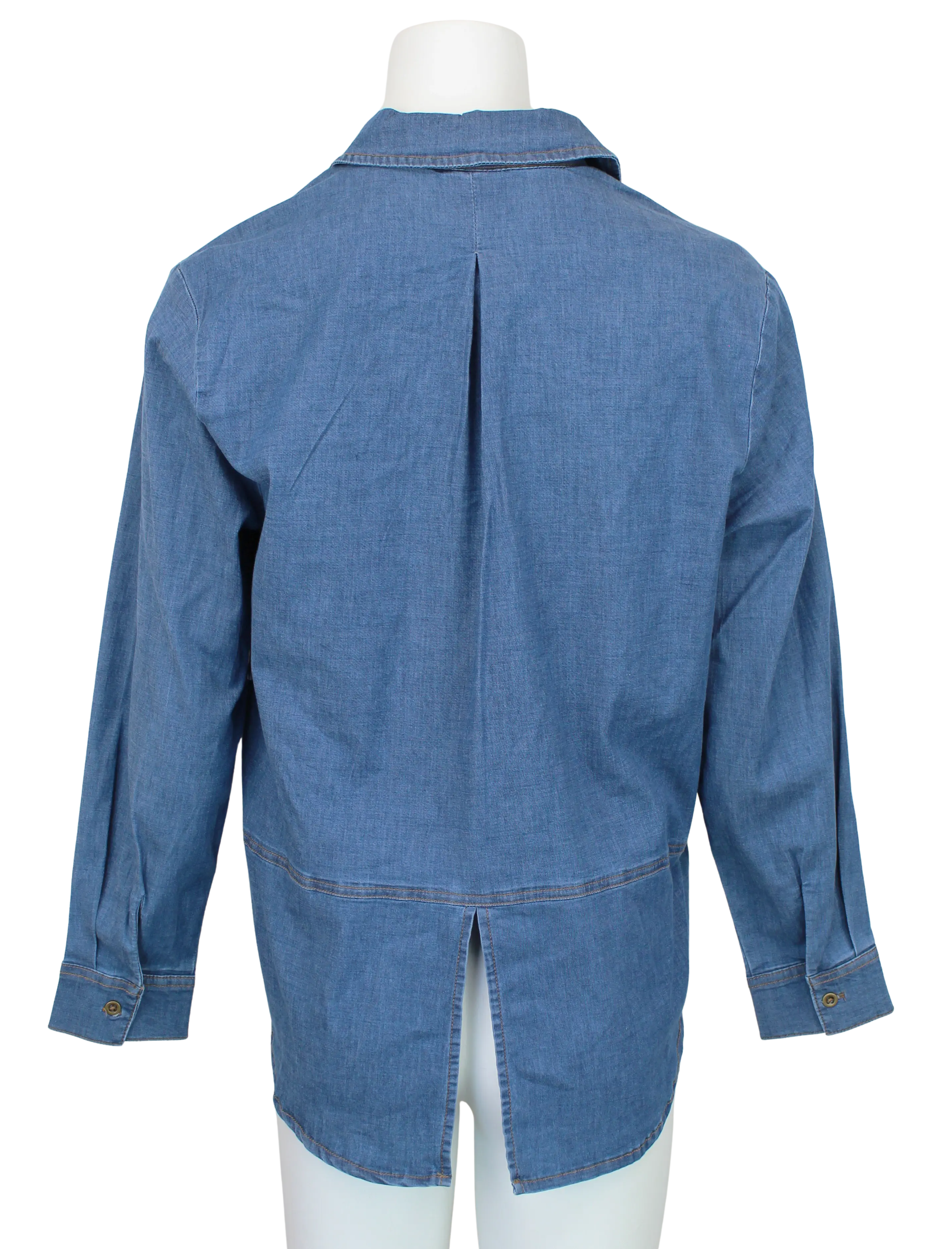 Women’s L. Hamrick Delilah Denim Button Down Shirt – Everyday Casual Style L HAMRICK