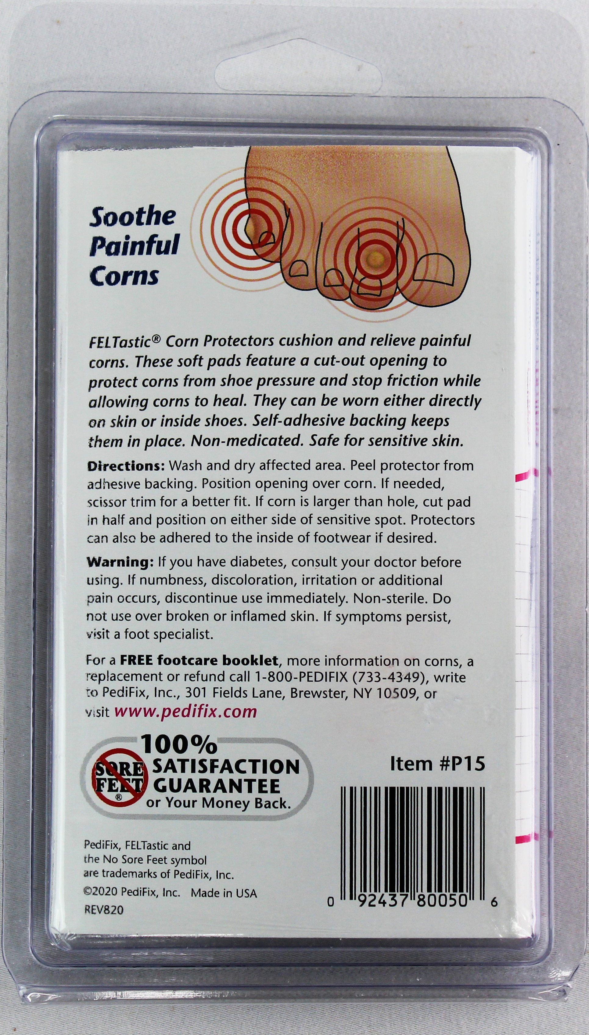 PediFix Felt Corn Protectors – Soft Cushioning for Painful Corns PEDIFIX