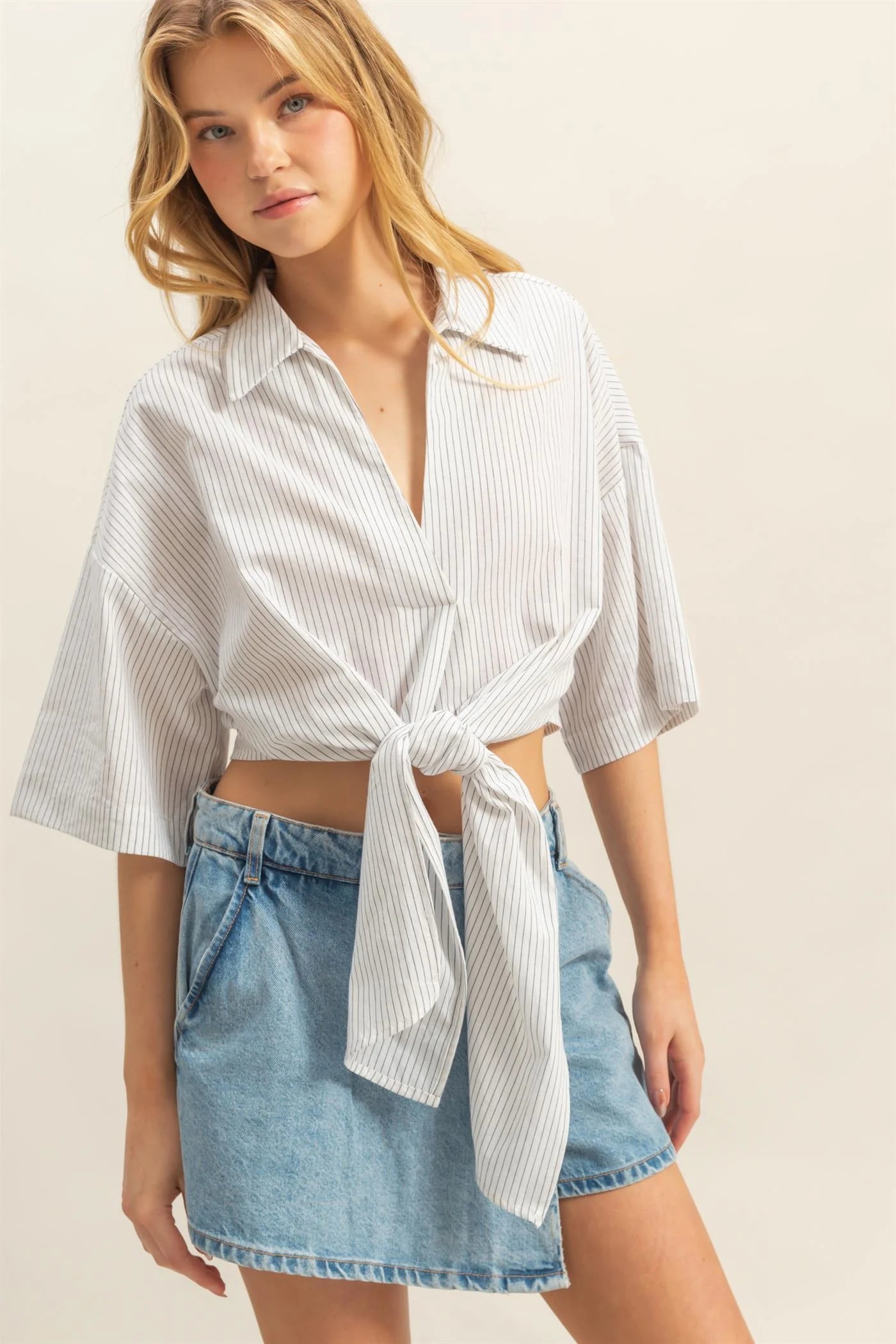 Hyfive Inc. Beach Day Top – Breezy, Chic & Perfect for Summer WHITE-L HYFIVE INC