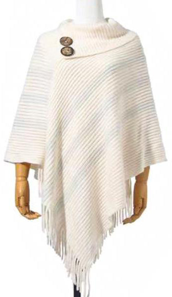 Joia Warm Wishes Wrap – Cozy Acrylic Knit Layer IVORY SILVER JOIA TRADING CO.