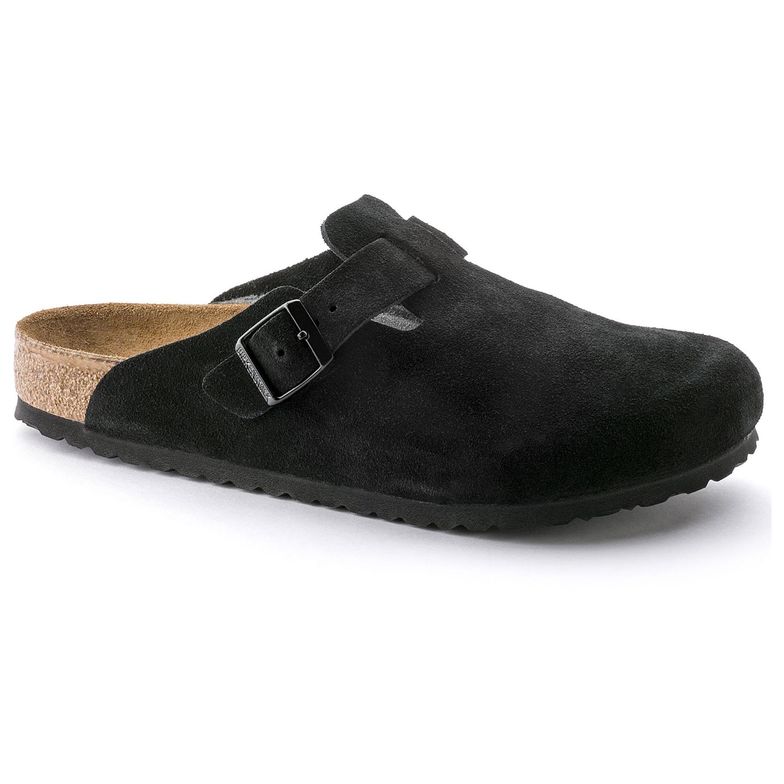 Birkenstock Boston Soft Footbed Suede – Iconic Comfort & Timeless Style BLACK SUEDE / R / 46 BIRKENSTOCK