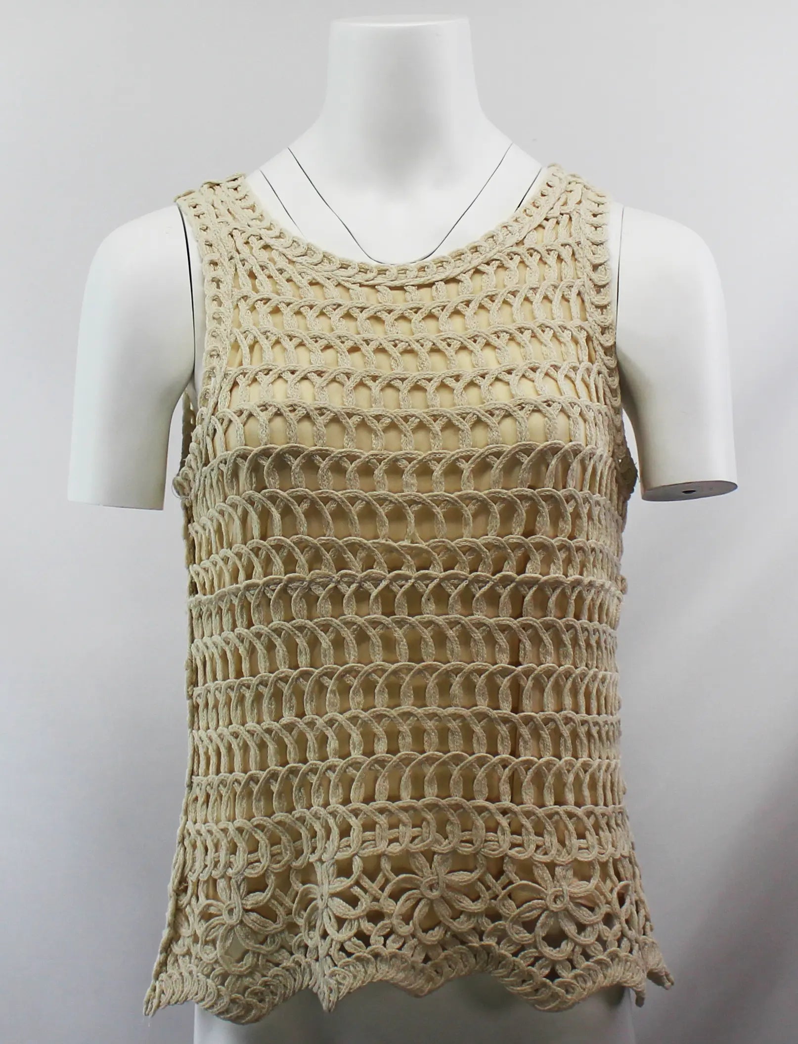 Keren Hart Sunset Spirit Top – Boho Crochet Sleeveless Layer NATURAL-XL KEREN HART