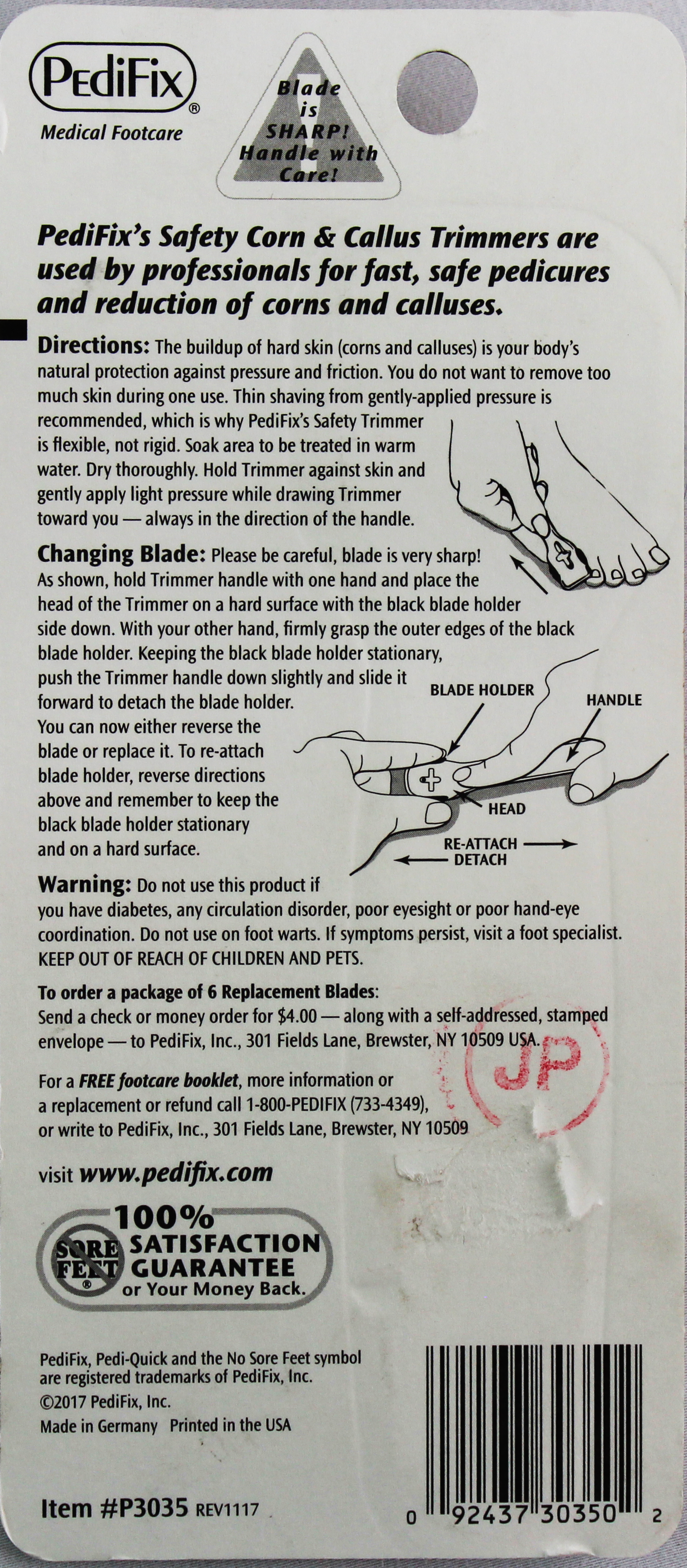 PediFix Pedi-Quick Corn & Callus Trimmer – Safe Relief for Rough Skin PEDIFIX