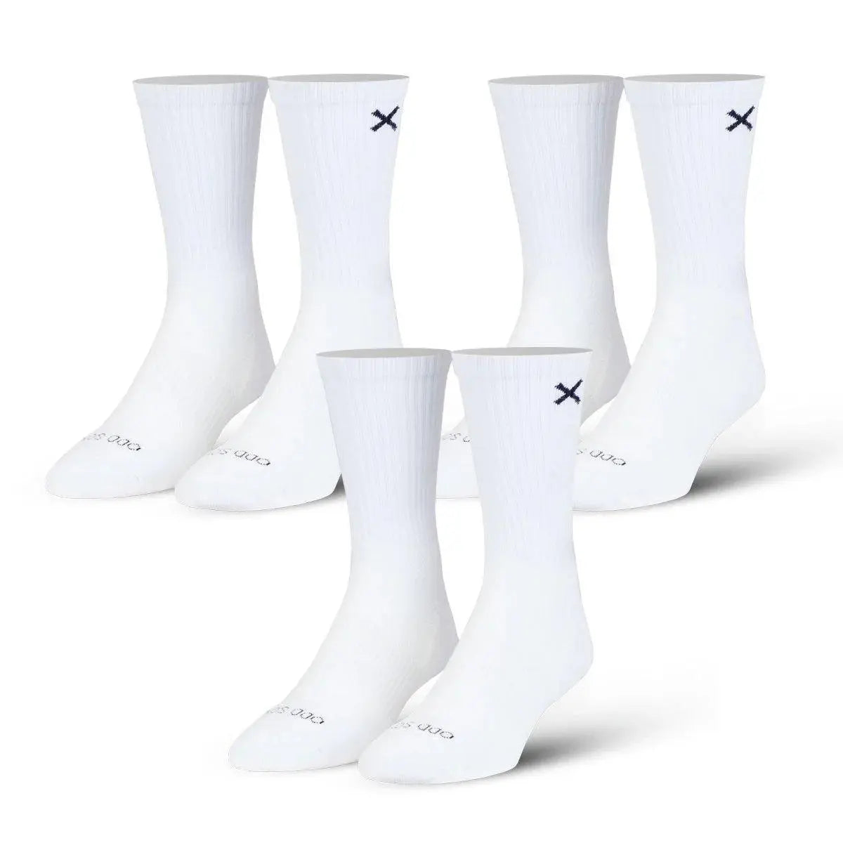 Odd Sox Basix Crew Socks (3-Pack) – Comfortable Everyday Essentials OS-WHITE ODD SOX